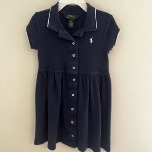 Polo by Ralph Lauren Navy Button Down Kids Dress